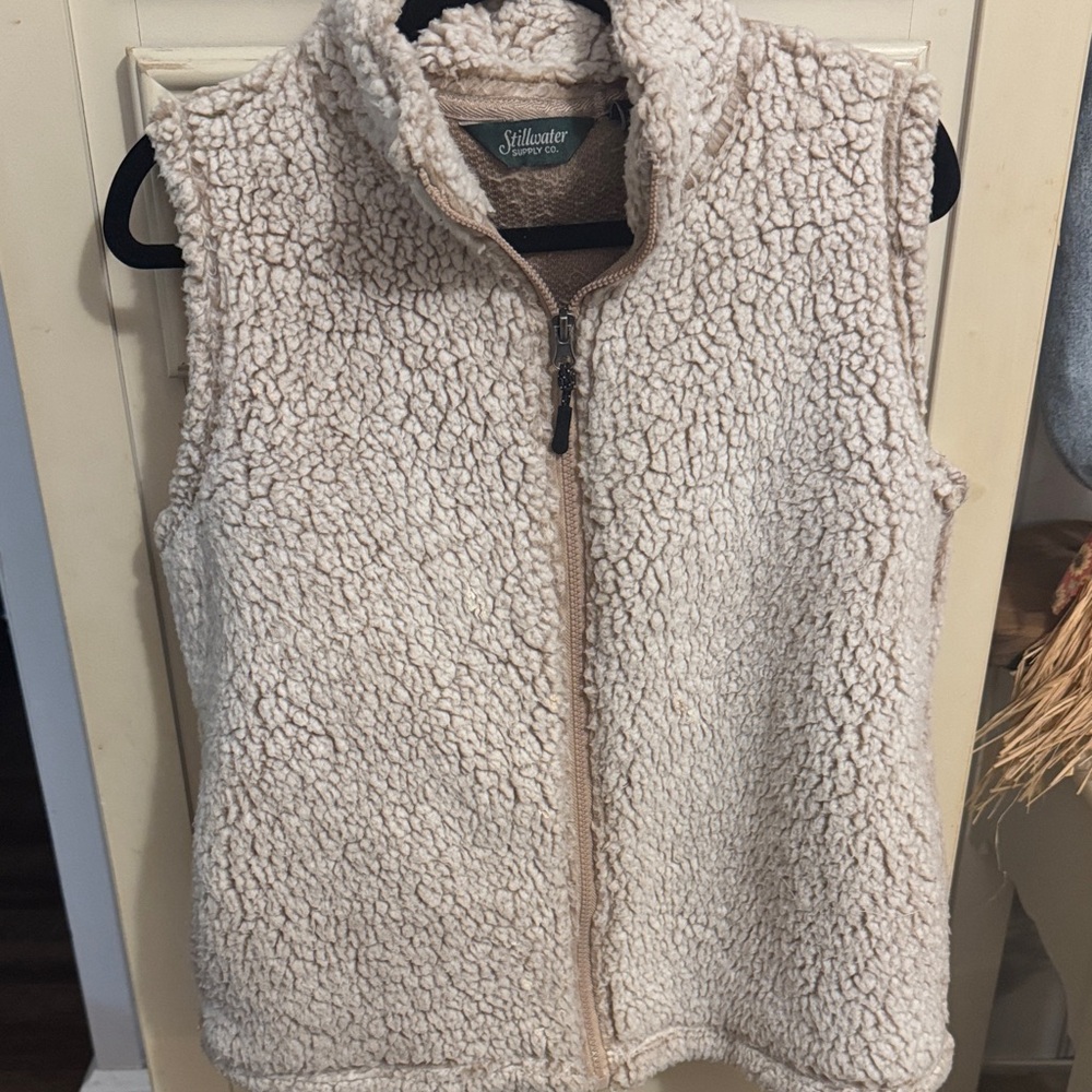 Stillwater Cream Sherpa Zip-Front Vest - Women's